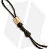 Tallen Gold Straight Barrel Damascus Bead W/ OD Green Paracord Lanyard