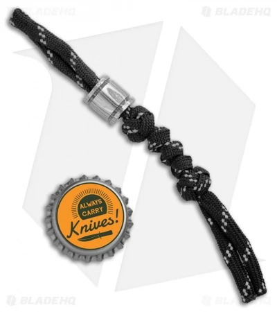 Tallen Straight Barrel Damascus Bead W/ Black Stripe Paracord Lanyard - Image 2