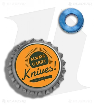 TiSurvival Modular Titanium Lanyard Bead W/ Cavities - Blue - Image 4