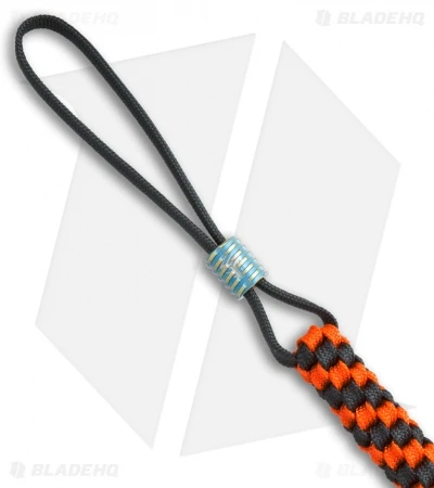 WE Knife Co. Tied Paracord Lanyard W/ Titanium Bead (Orange/Black) A-01C - Image 2
