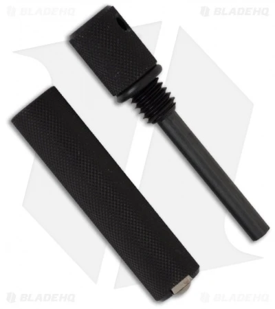 Aurora Magnesium Fire Starter By Solo Scientific (Black / 440C Blade)