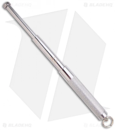 Pocket Baton Mini Expandable 12" Self Defense Baton (Silver)