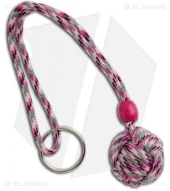 Monkeyz Paw Pink Camo Paracord Lanyard (Small 3/4" Ball)