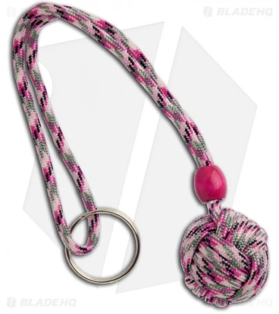 Monkeyz Paw Pink Camo Paracord Lanyard (Small 3/4" Ball)
