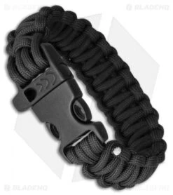 Combat Ready Survival Bracelet Black Paracord W/ Plastic Clasp