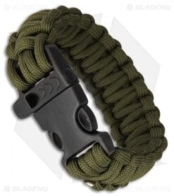 Combat Ready Survival Bracelet OD Green Paracord W/ Plastic Clasp