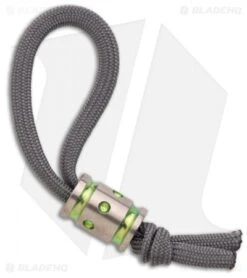 Gray Precision Titanium Helix Monster Bead Lanyard Pull (Satin/Toxic Green)