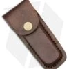 Tallen Leather Belt Sheath For 4" Folding Knife W/ Button Closure (Brown)