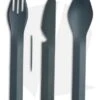 Human Gear GoBites Trio 3 Piece Camp Utensil Set (Gray) HUM0420