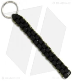 OD Green & Black 550 Paracord Lanyard Keychain Boondoggle W/ Split Ring