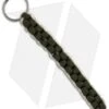 White & OD Green 550 Paracord Lanyard Keychain Boondoggle W/ Split Ring