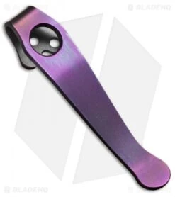 Lynch Northwest Short Titanium Spyderco Pocket Clip (Purple Ano) NW