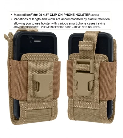 Maxpedition 4.5" Clip-On Phone Holster Black Pouch 0109B - Image 3