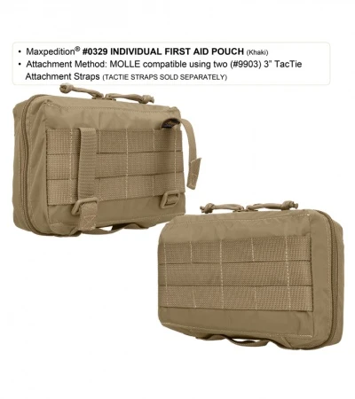 Maxpedition Individual First Aid Pouch Black Bag 0329B - Image 2