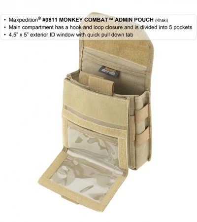 Maxpedition Monkey Combat Admin Pouch Khaki Bag Pouch 9811K - Image 2