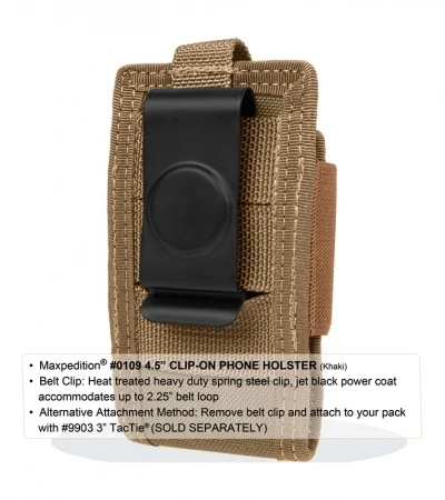 Maxpedition 4.5" Clip-On Phone Holster Khaki Pouch 0109K - Image 2