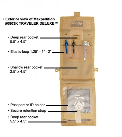 Maxpedition Traveler Deluxe Foliage Green Passport Holder Organizer 0803F - Image 5