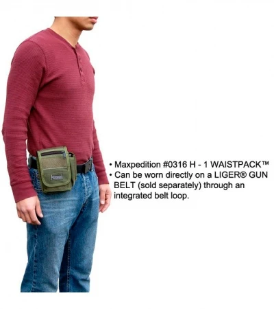 Maxpedition H-1 Waistpack Black Hybrid Sheath/Pocket Bag 0316B - Image 3