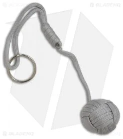 Monkeyz Fist Gray Paracord Lanyard Knot (Large 1-1/4" Ball)