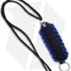 Blue & Black Triple Tied 550 Paracord Neck Carry Lanyard Fob W/ Skull Bead