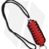 Red & Black Triple Tied 550 Paracord Neck Carry Lanyard Fob W/ Skull Bead