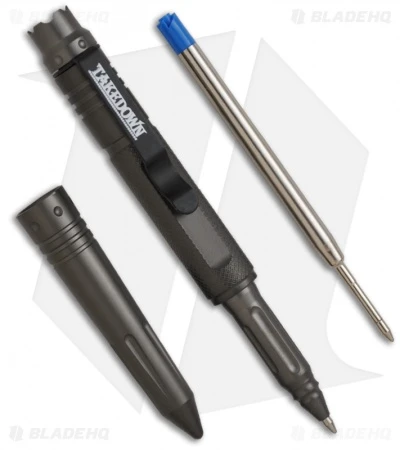 Takedown DLX Tactical Defense Pen W/ Crown & Glow Insert (Silver) - Image 2