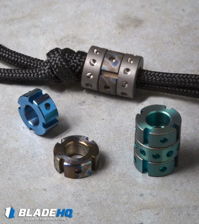 TiSurvival Modular Titanium Lanyard Bead W/ Grooves & Cavities - Stonewashed - Image 5